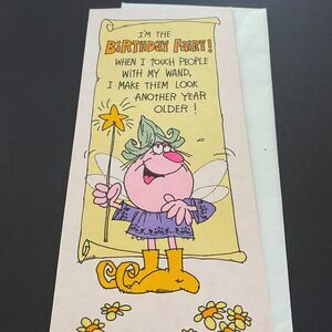 Vintage Hallmark Happy Birthday Fairy Contemporary Wishes Greeting Card